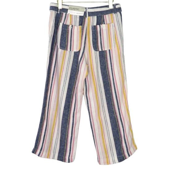 90s Vintage Liz Claiborne Pastel Rainbow Striped Pants Straight Leg Small - Picture 5 of 6